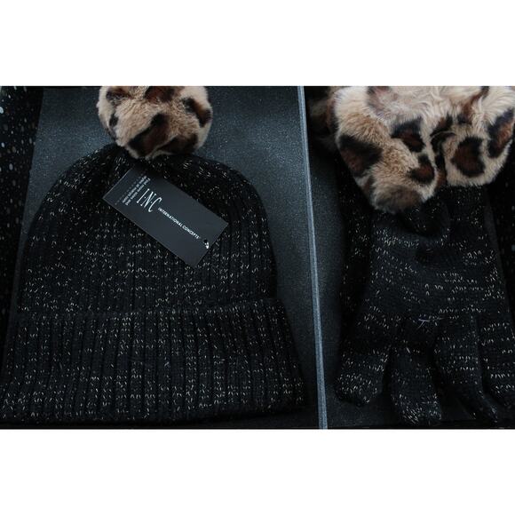 INC International Concepts Faux Fur Beanie Hat & Gloves Gift Set #GS001 - Picture 3 of 3